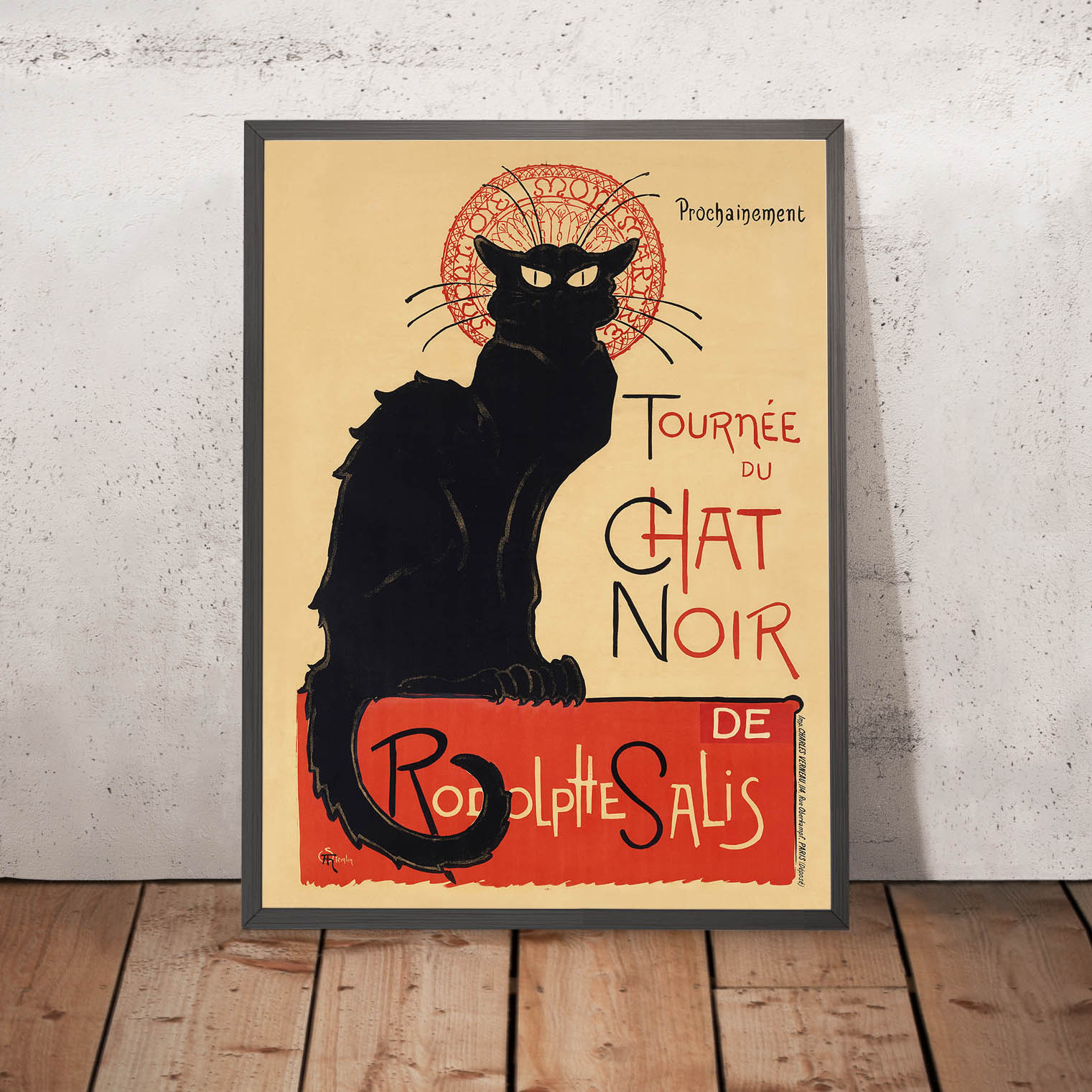 Borsa Shopping Fabulous Grande In Polycotone - Tournée Du Chat Steinlen, Retro Vintage, 38x42 Cm, Manici 70 Cm