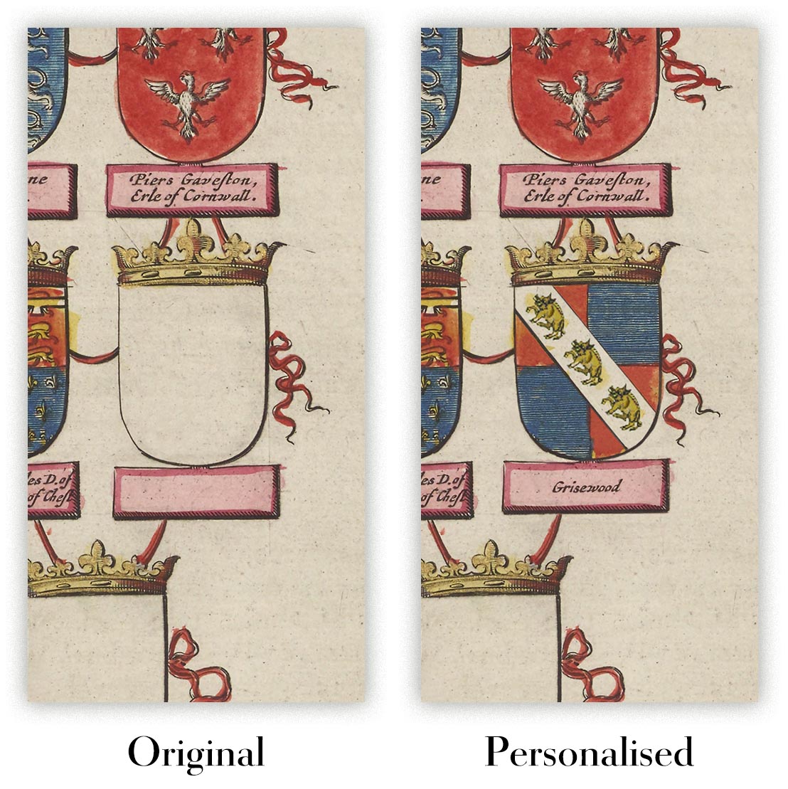 Image showing the difference between an Original map and a Personalised map