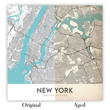 Image showing the difference between an Original map and an Aged toned map