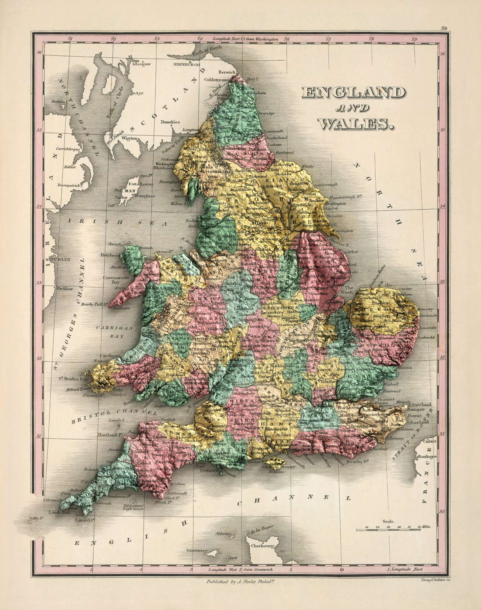 Old Map of Counties in England & Wales, 1827 - Historic County Map