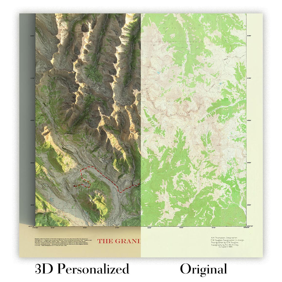 Personalized 3D US Topographical Map - Make Your Own Shaded USGS Relief Map