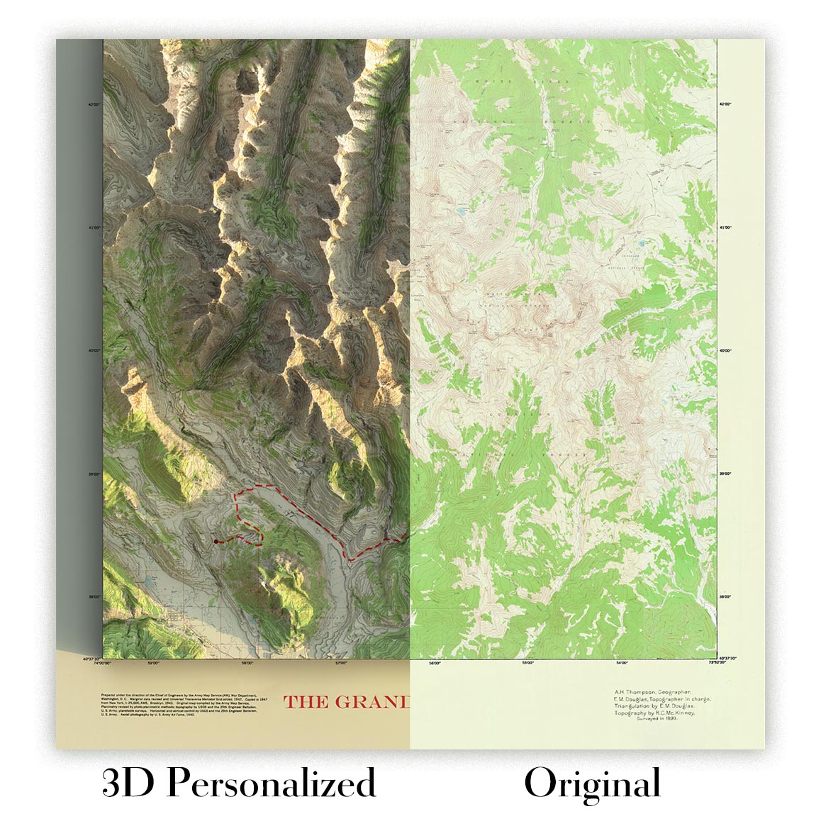 Personalized 3D US Topographical Map - Make Your Own Shaded USGS Relie ...