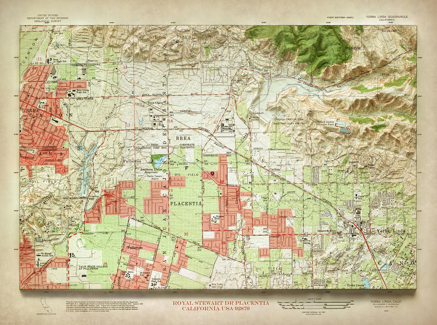 Personalized 3D US Topographical Map - Make Your Own Shaded USGS Relief Map