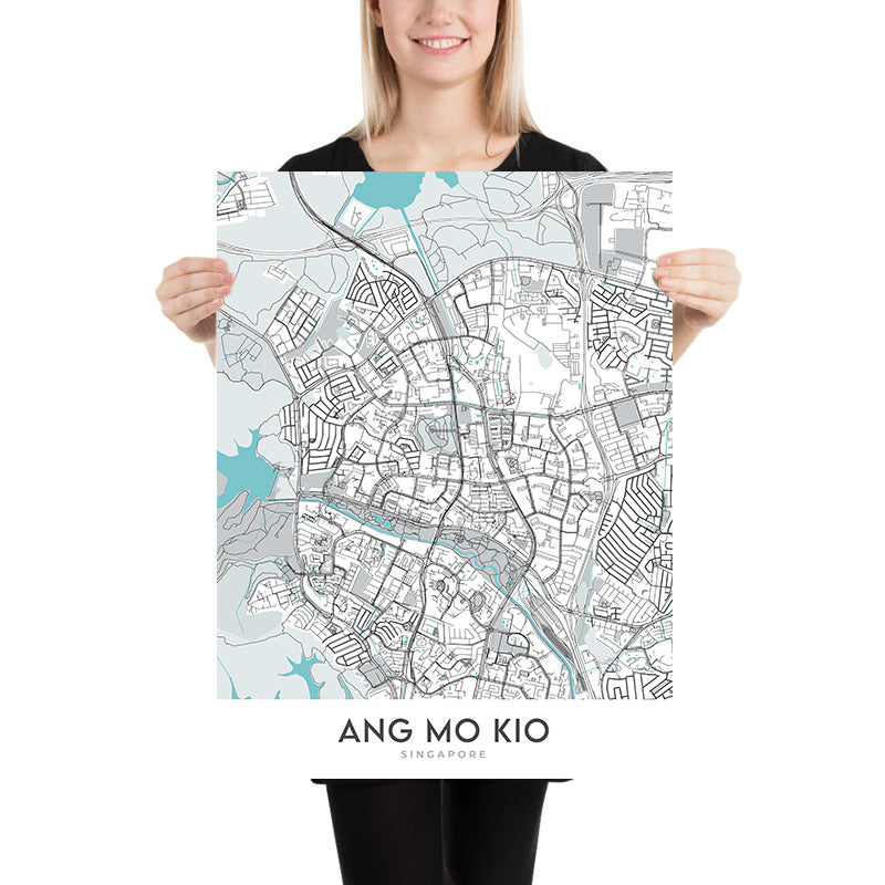 Modern City Map of Ang Mo Kio, Singapore: Bishan-Ang Mo Kio Park, Lower ...