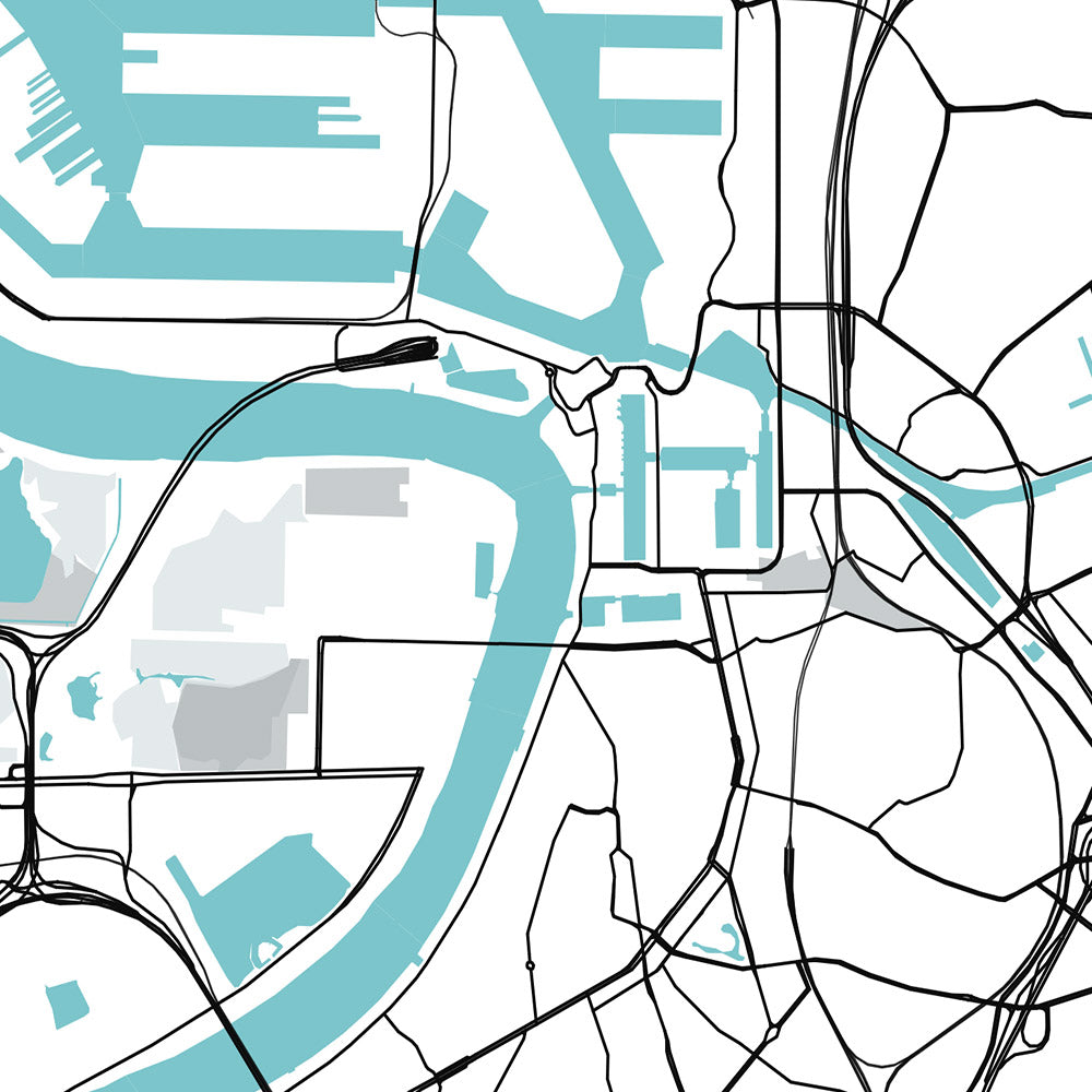 Plan de la ville moderne d'Anvers, Belgique : gare centrale, cathédrale, hôtel de ville, zoo, quartier des diamantaires
