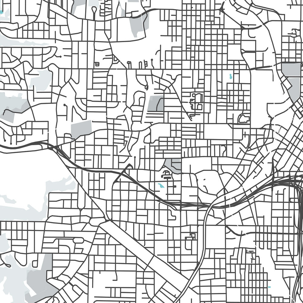 Moderner Stadtplan von Atlanta, GA: Inman Park, Midtown, Georgia Aquarium, I-20, I-75
