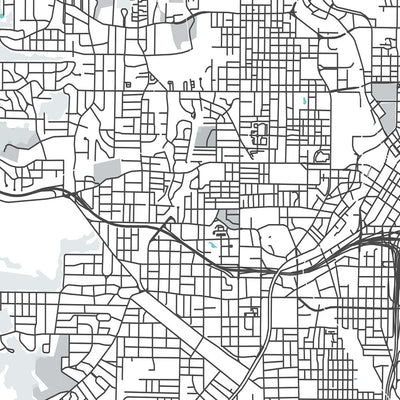 Plan de la ville moderne d'Atlanta, Géorgie : Inman Park, Midtown, Georgia Aquarium, I-20, I-75