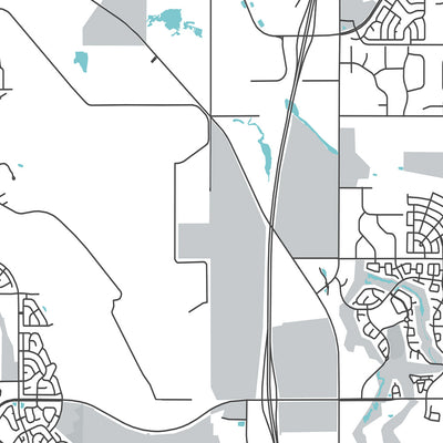 Moderner Stadtplan von Aurora, CO: Aurora Hills, Cherry Creek, Fitzsimons, I-225, Buckley AFB