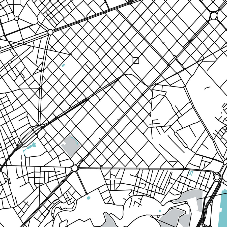 Mappa della città moderna di Barcellona, Spagna: Quartiere Gotico, El Born, Gracia, Sagrada Familia, Casa Batlló 