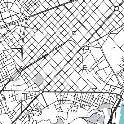 Mapa moderno de la ciudad de Barcelona, España: Barrio Gótico, El Born, Gracia, Sagrada Familia, Casa Batlló
