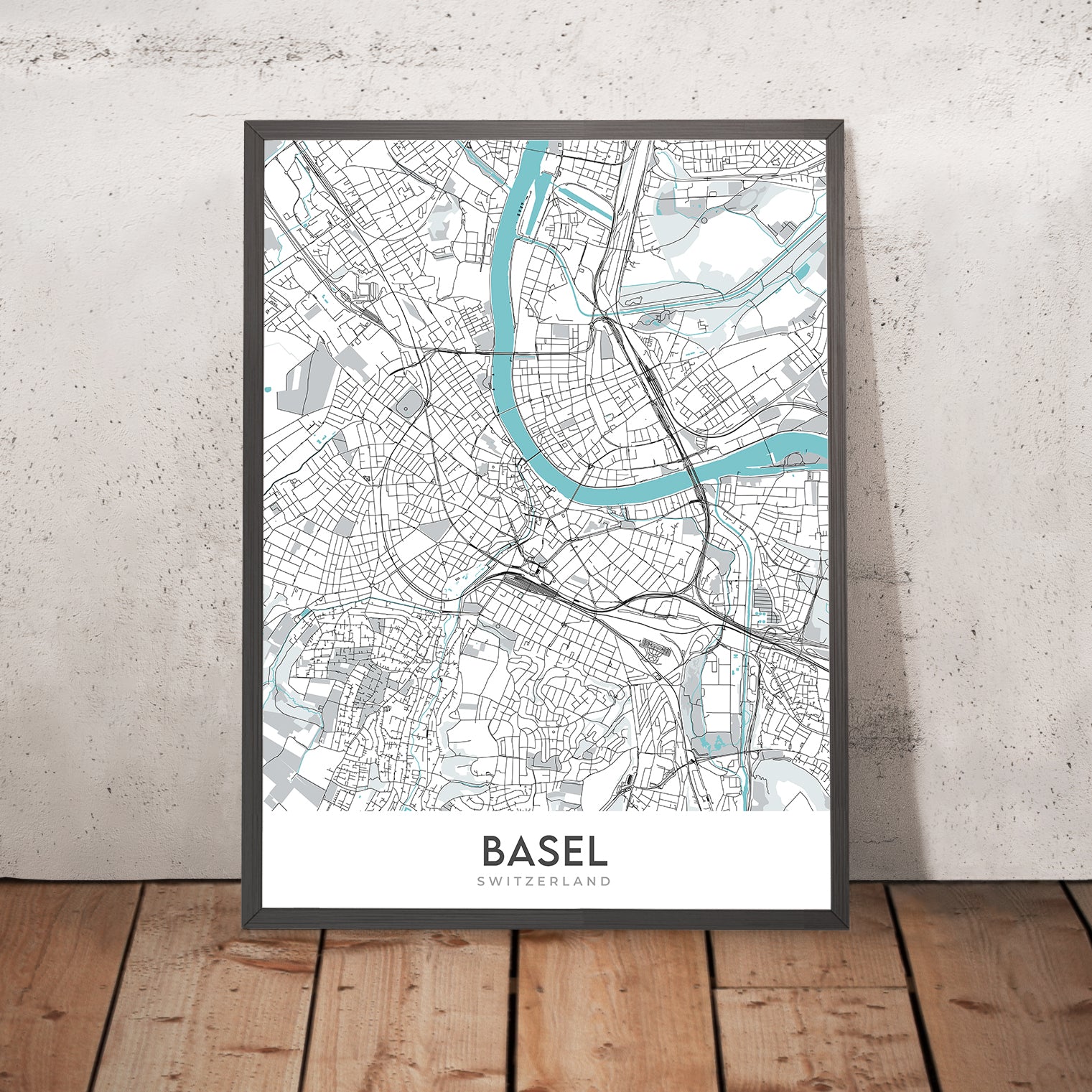 Basel Postcode Map Modern City Map of Basel, Switzerland: Altstadt, Basel Cathedral, Zoo ...
