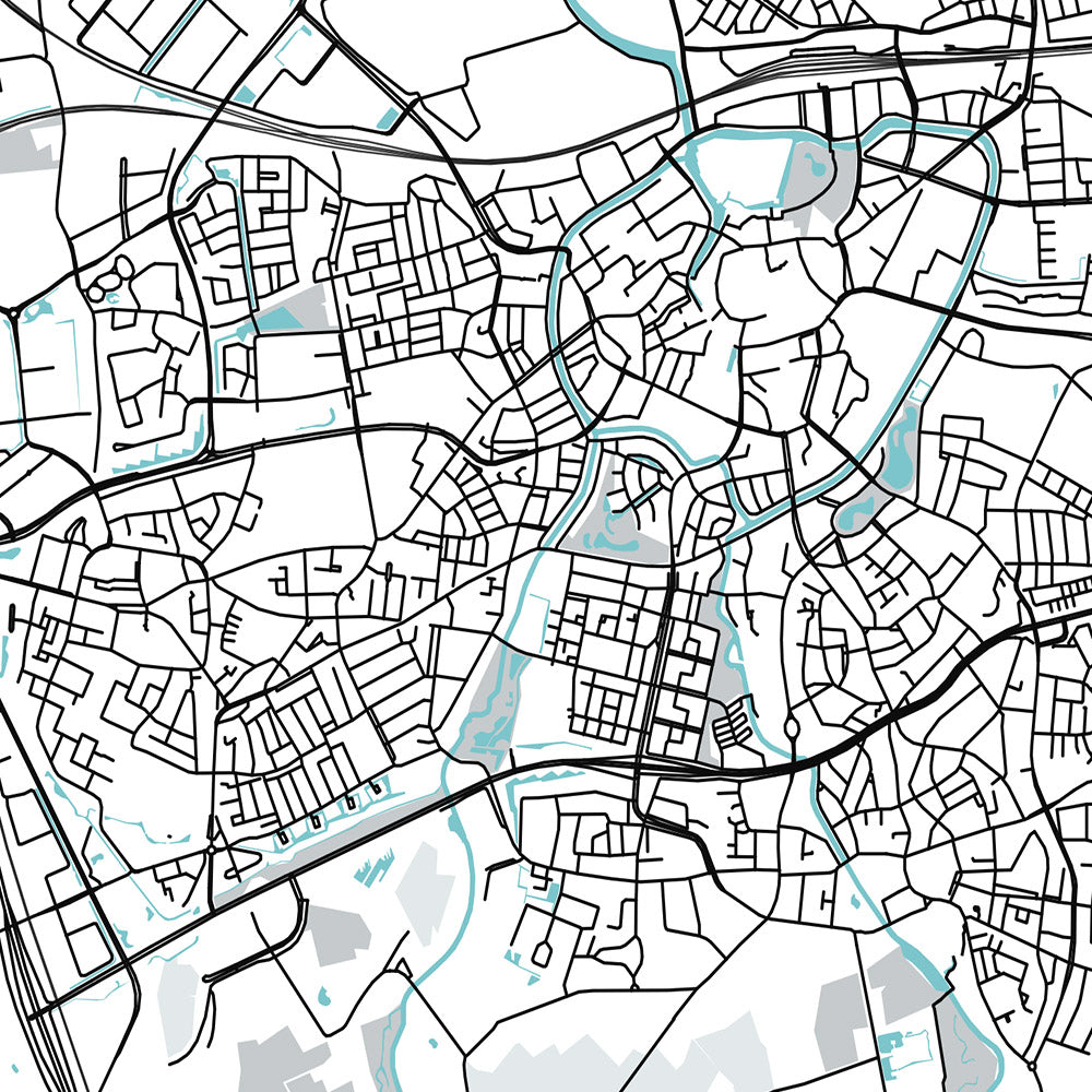 Modern City Map of Breda, Netherlands: Grote Kerk, Kasteel van Breda, Stedelijk Museum Breda, A16, A27