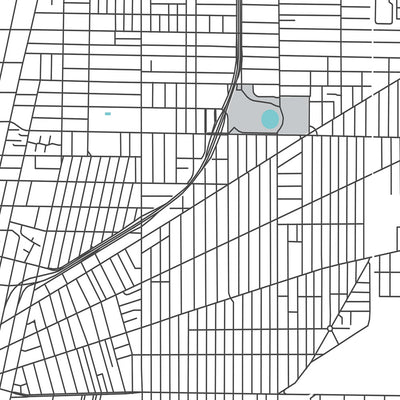 Modern City Map of Buffalo, NY: Allentown, Delaware Park, Elmwood Village, First Niagara Center, University at Buffalo