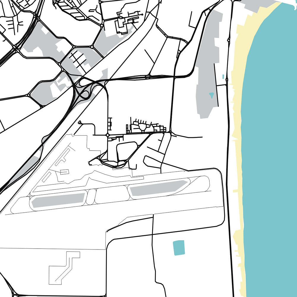 Mapa moderno de la ciudad de Catania, Italia: Catedral, Biscari, Fuente del Elefante, Teatro Bellini, Castillo Ursino