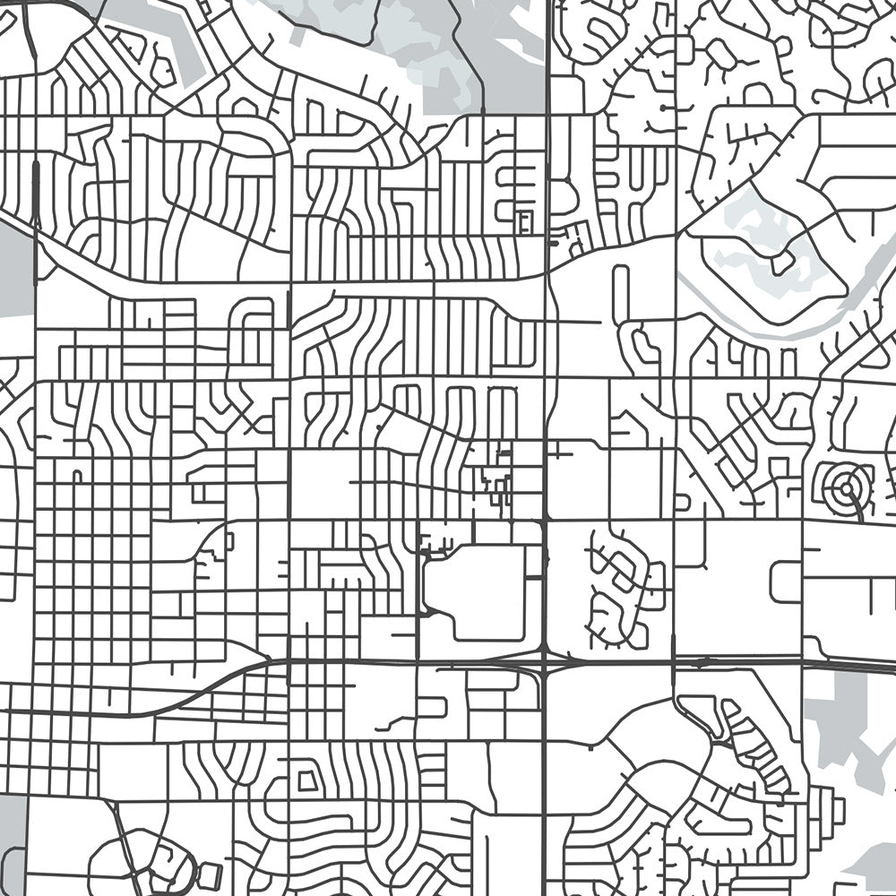 Modern City Map of Colorado Springs, CO: Garden of the Gods, Manitou Springs, I-25, US-24