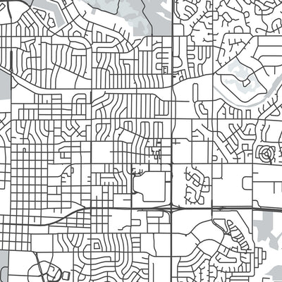 Moderner Stadtplan von Colorado Springs, CO: Garden of the Gods, Pikes Peak, Manitou Springs, I-25, US-24