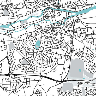 Mapa moderno de la ciudad de Cork, Irlanda: Castillo de Blarney, Ayuntamiento de Cork, Parque Fitzgerald, N20, N22