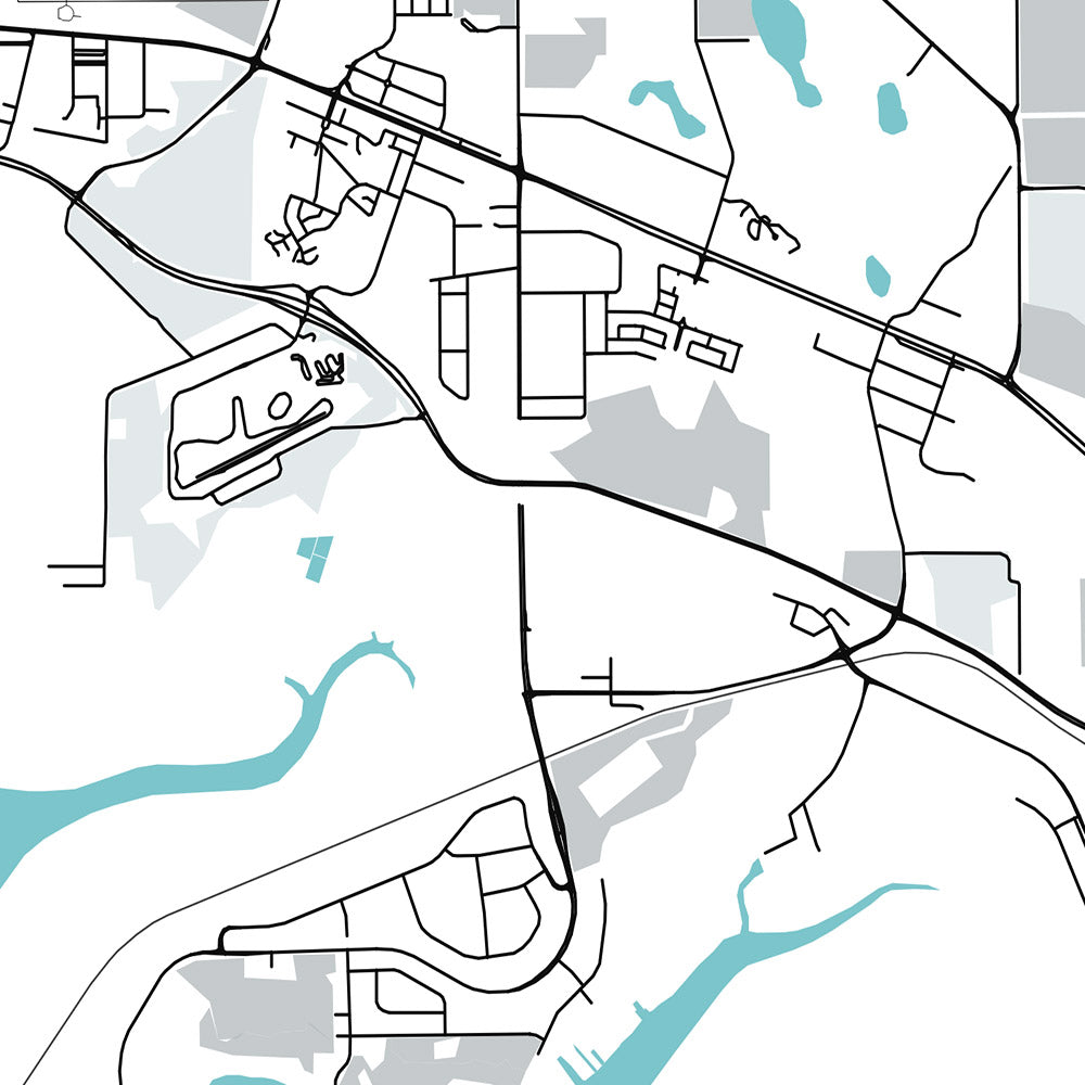 Modern City Map of Darwin, NT: Darwin City, Stuart Hwy, Mindil Beach, Darwin Waterfront, Darwin Botanic Gardens