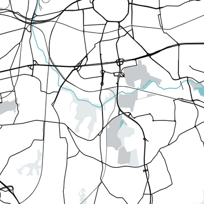 Modern City Map of Dortmund, Germany: Westfalenstadion, Signal Iduna Park, Dortmunder U, Zeche Zollern, Kokerei Hansa