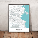Modern City Map of Dublin, Ireland: Aviva Stadium, Christ Church Cathedral, Croke Park, Guinness Storehouse, Phoenix Park