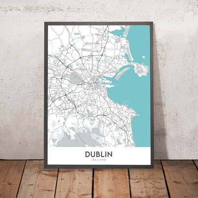 Mapa moderno de la ciudad de Dublín, Irlanda: Estadio Aviva, Catedral de la Iglesia de Cristo, Parque Croke, Almacén Guinness, Parque Phoenix