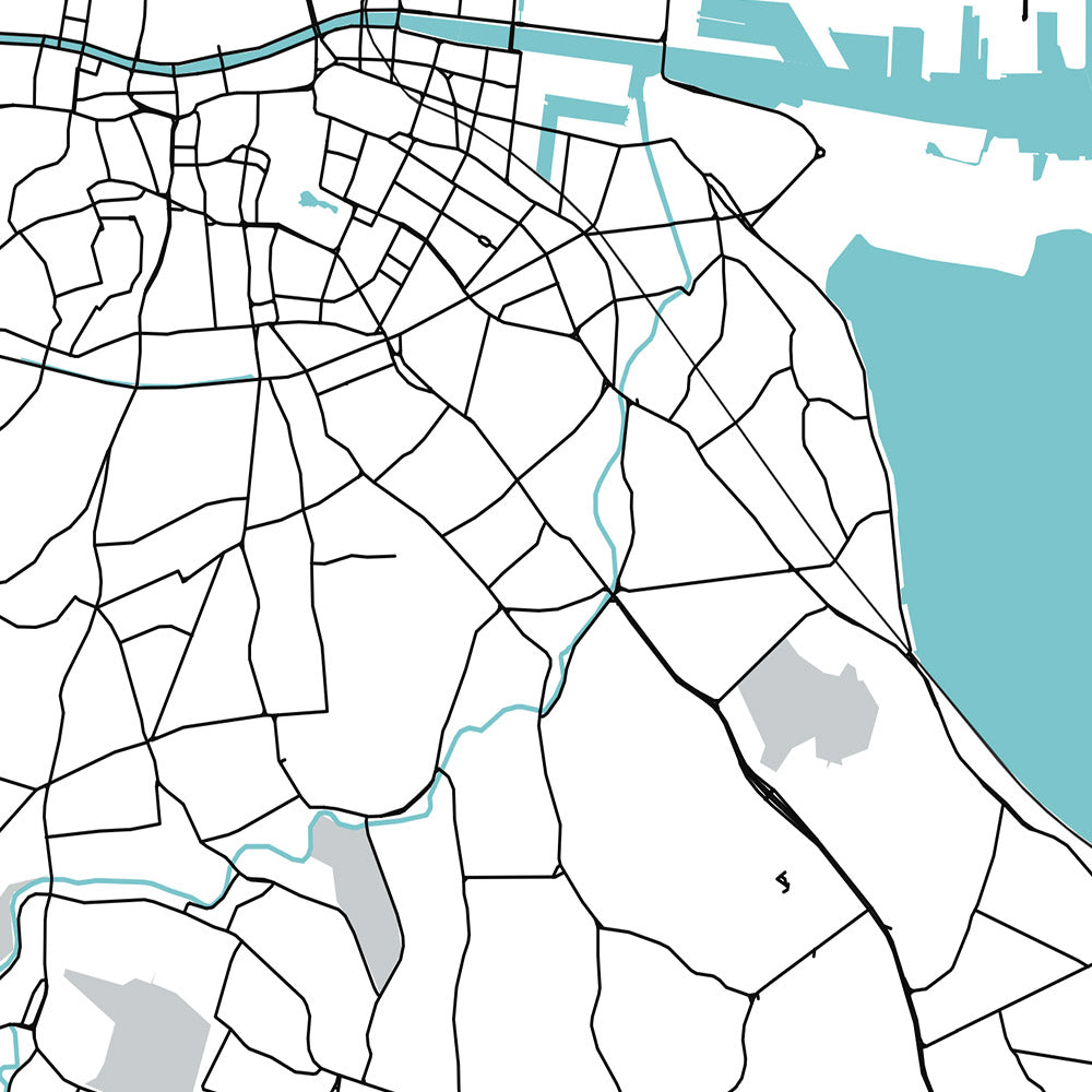 Plan de la ville moderne de Dublin, Irlande : stade Aviva, cathédrale Christ Church, Croke Park, Guinness Storehouse, Phoenix Park