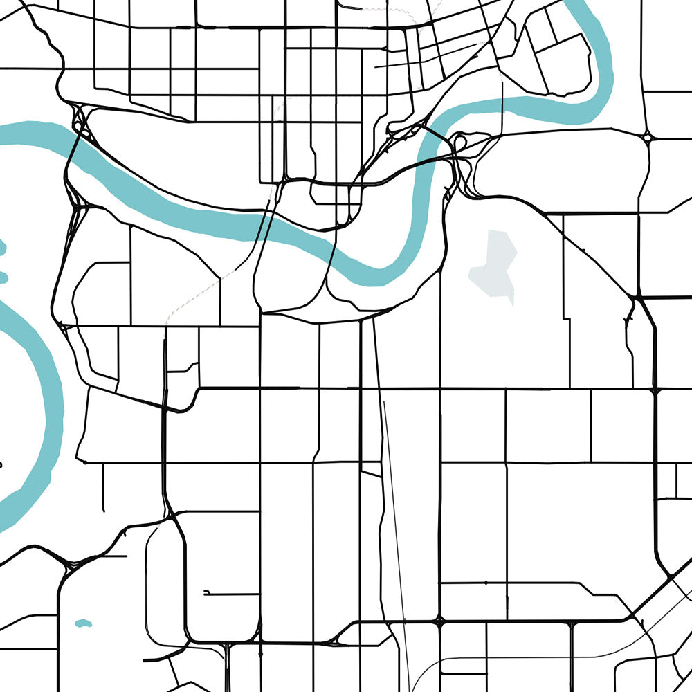 Moderner Stadtplan von Edmonton, Kanada: Innenstadt, University of Alberta, West Edmonton Mall, Whyte Avenue, Jasper Avenue