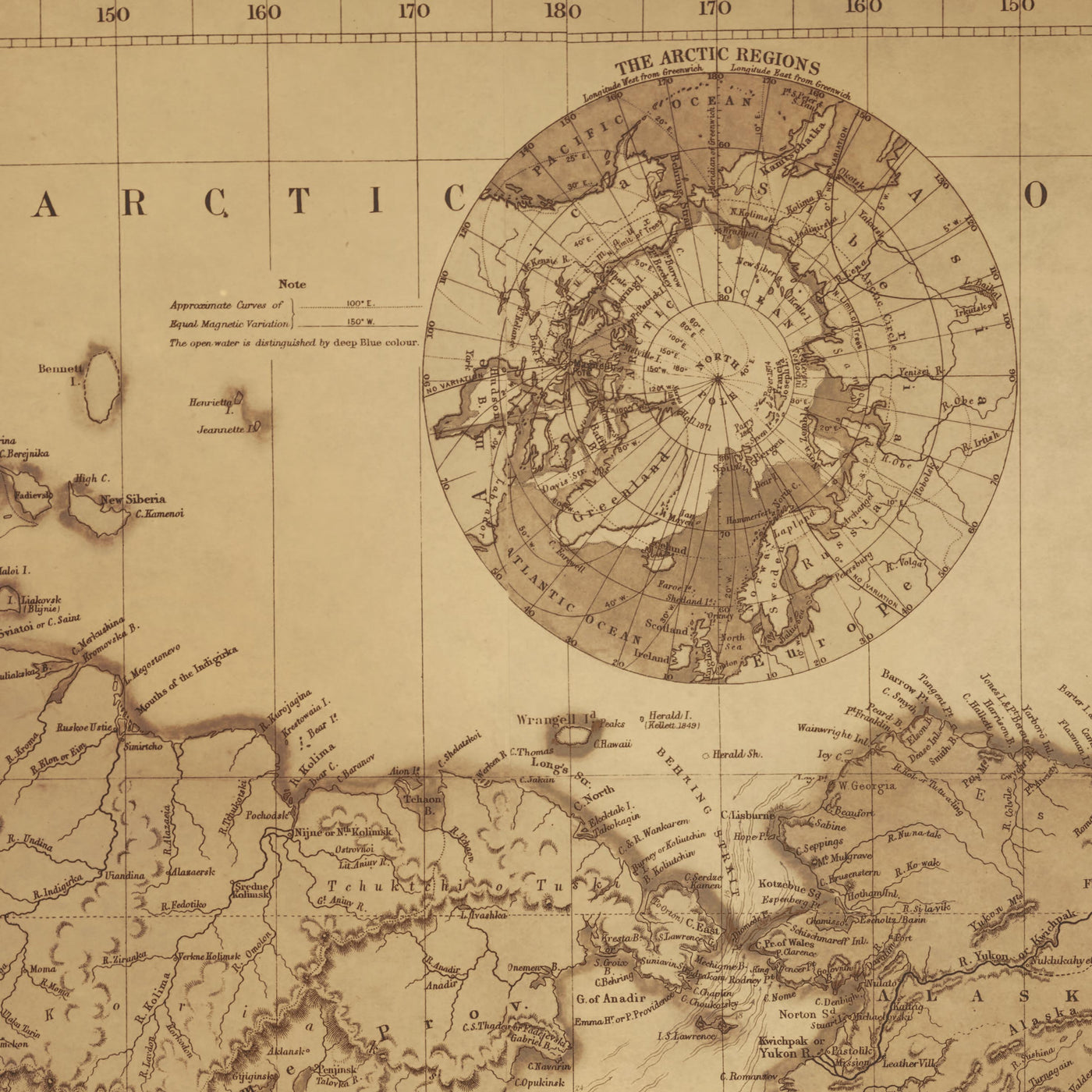 Alte Weltkarte von Edward Stanford, 1898 - Meisterwerk Sepia Atlas Wanddiagramm