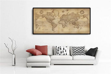 Alte Weltkarte von Edward Stanford, 1898 - Meisterwerk Sepia Atlas Wandkarte 