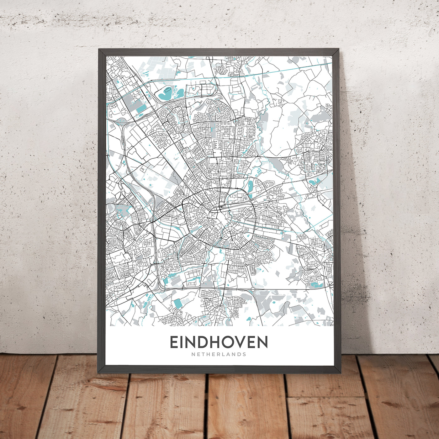 Moderner Stadtplan von Eindhoven, Niederlande: Centrum, Philips Stadion, A2, A67, Tongelre