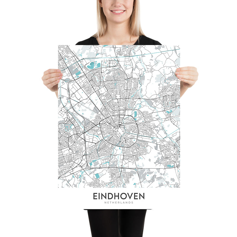 Modern City Map of Eindhoven, Netherlands: Centrum, Philips Stadion, A ...