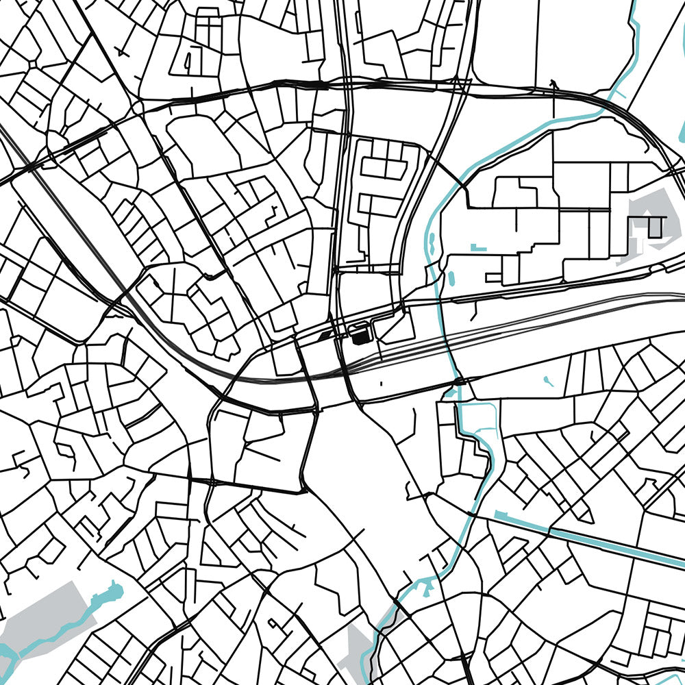 Moderner Stadtplan von Eindhoven, Niederlande: Centrum, Philips Stadion, A2, A67, Tongelre