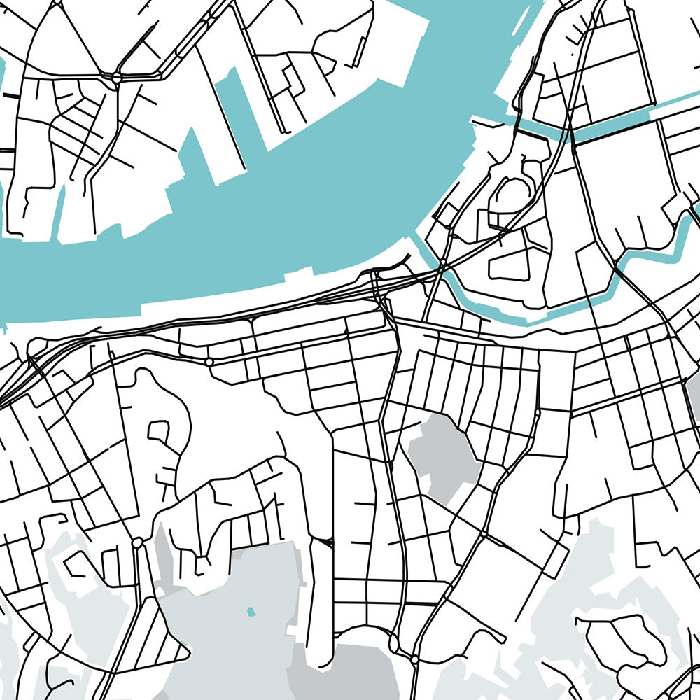 Modern City Map of Gothenburg, Sweden: Haga, Liseberg, Cathedral, Opera, Universeum