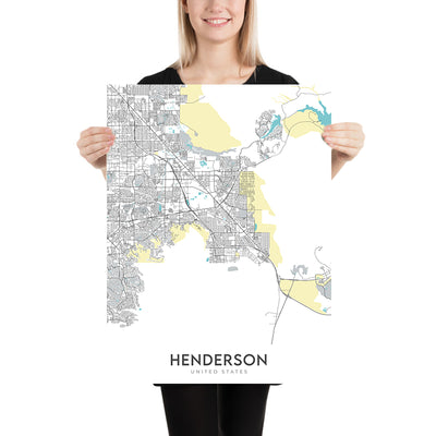 Plan de la ville moderne de Henderson, NV : Anthem, Boulder City, Green Valley, Lake Las Vegas, Sunset Rd