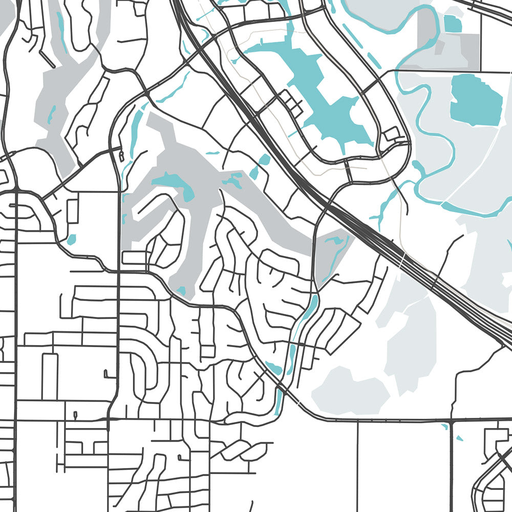 Plan de la ville moderne d'Irvine, Californie : Irvine, Northwood, Woodbridge, Quail Hill, Turtle Rock