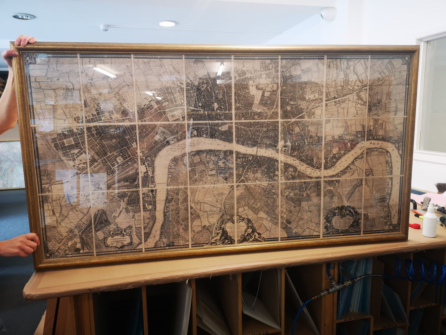 Vollständige große Karte von London im Jahr 1746 von John Rocque 