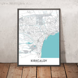 Moderne Stadtkarte von Kirkcaldy, Schottland: Ravenscraig Castle, Beveridge Park, A921, Pathhead, Hafen 