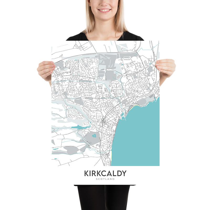Modern Town Map Of Kirkcaldy Scotland Ravenscraig Castle Beveridge modern-town-map-of-kirkcaldy-scotland-ravenscraig-castle-beveridge
