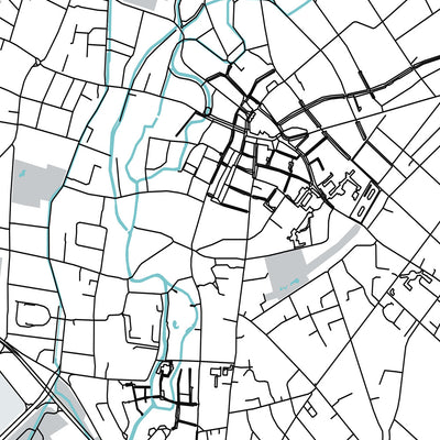 Modern City Map of Leuven, Belgium: Town Hall, University, Botanical Garden, E40, A2