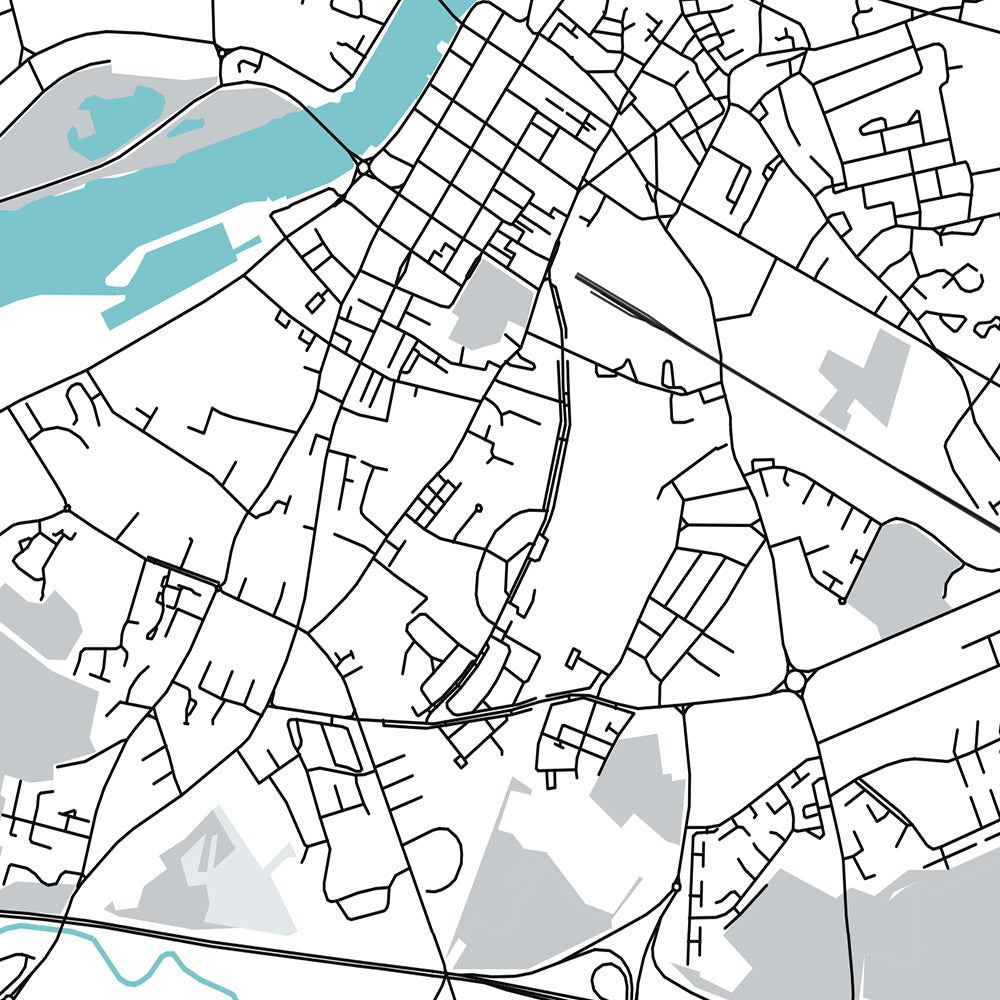 Moderner Stadtplan von Limerick, Irland: King John's Castle, Thomond Park, University of Limerick, N18, N21