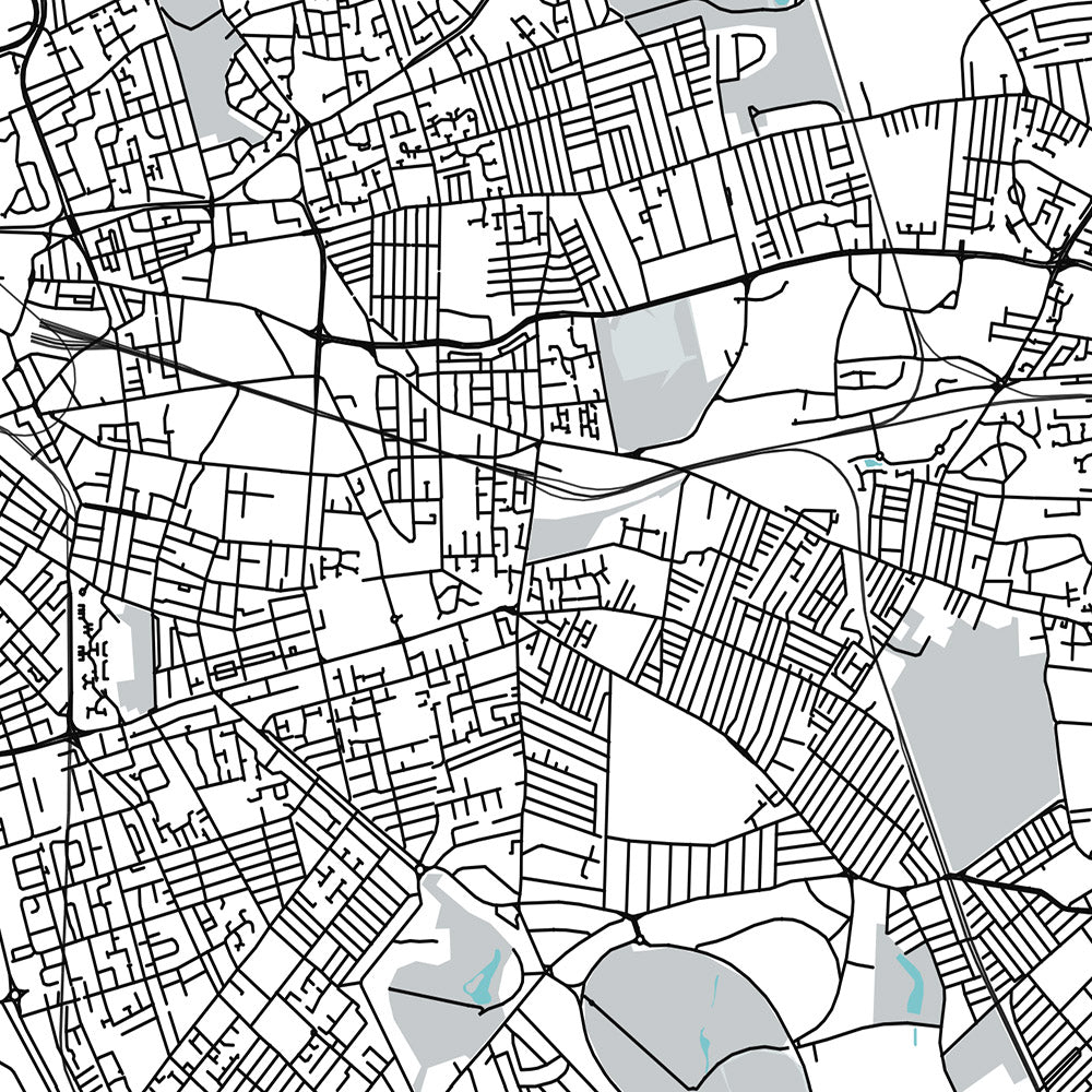 Moderner Stadtplan von Liverpool, Großbritannien: Stadtzentrum, St. George's Hall, Tate Liverpool, Anfield, M62