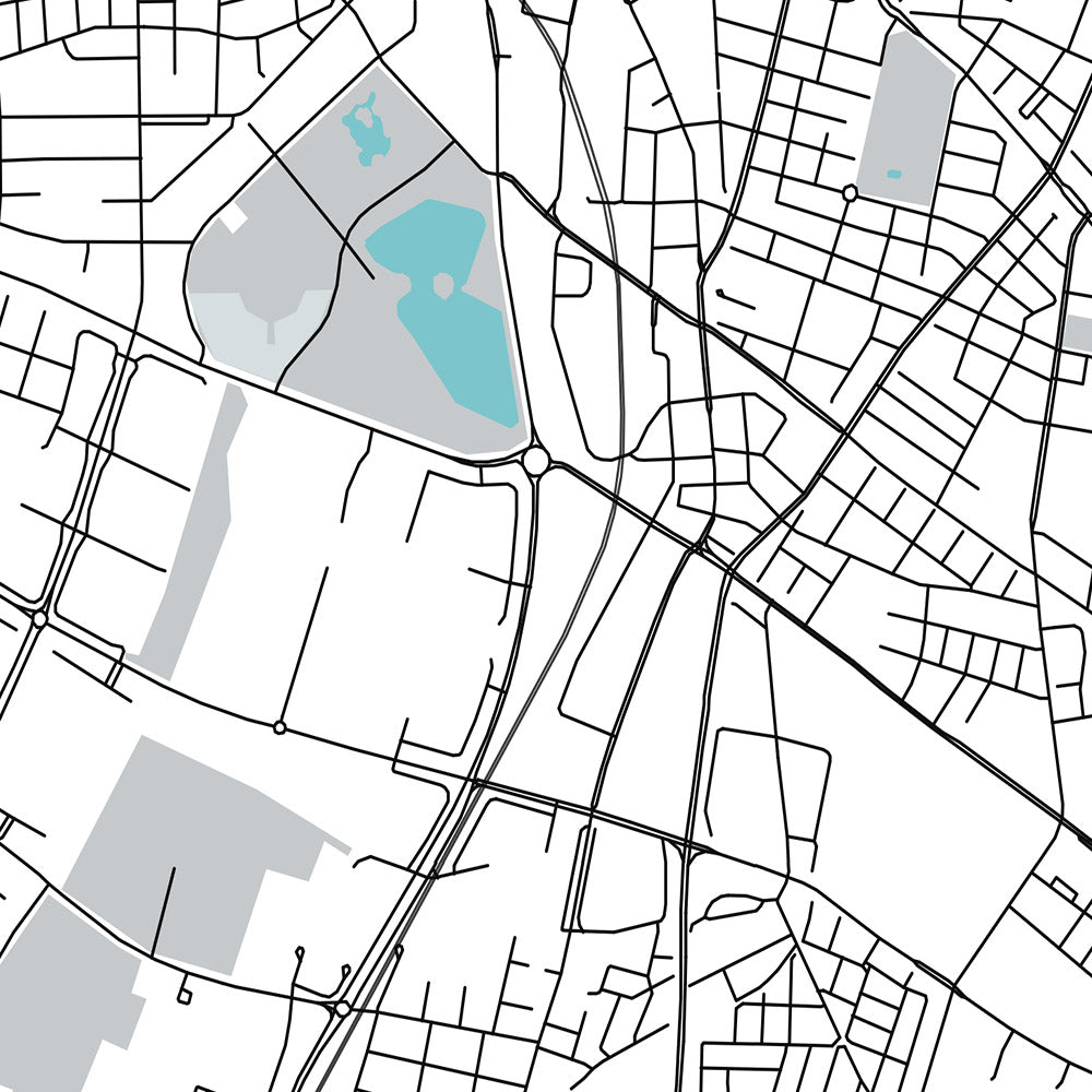 Moderner Stadtplan von Malmö, Schweden: Västra Innerstaden, Östra Innerstaden, Möllevången, Gamla Staden, E20