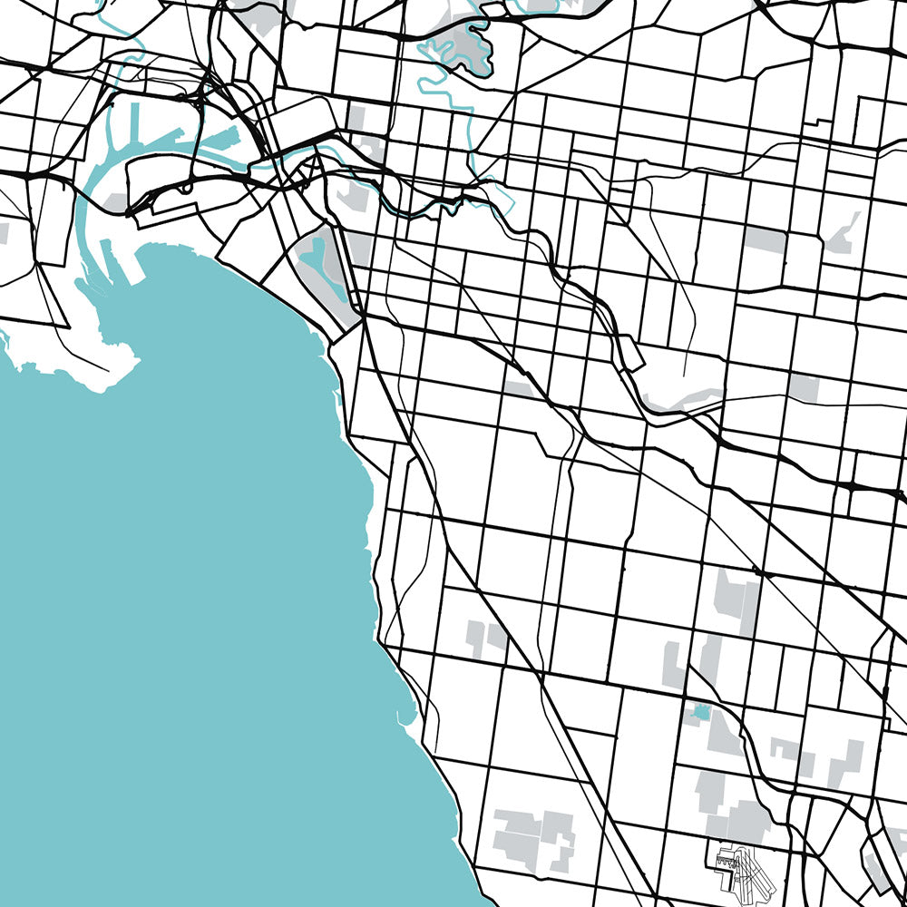 Ngv Map Modern City Map of Melbourne, Australia: MCG, NGV, Queen Victoria Mark ...