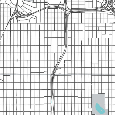 Mapa moderno de la ciudad de Minneapolis, MN: U of M, TCF Bank Stadium, Walker Art Center, Nicollet Mall, Mississippi River