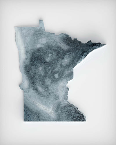 Mapa topográfico 3D de relieve de Minnesota 