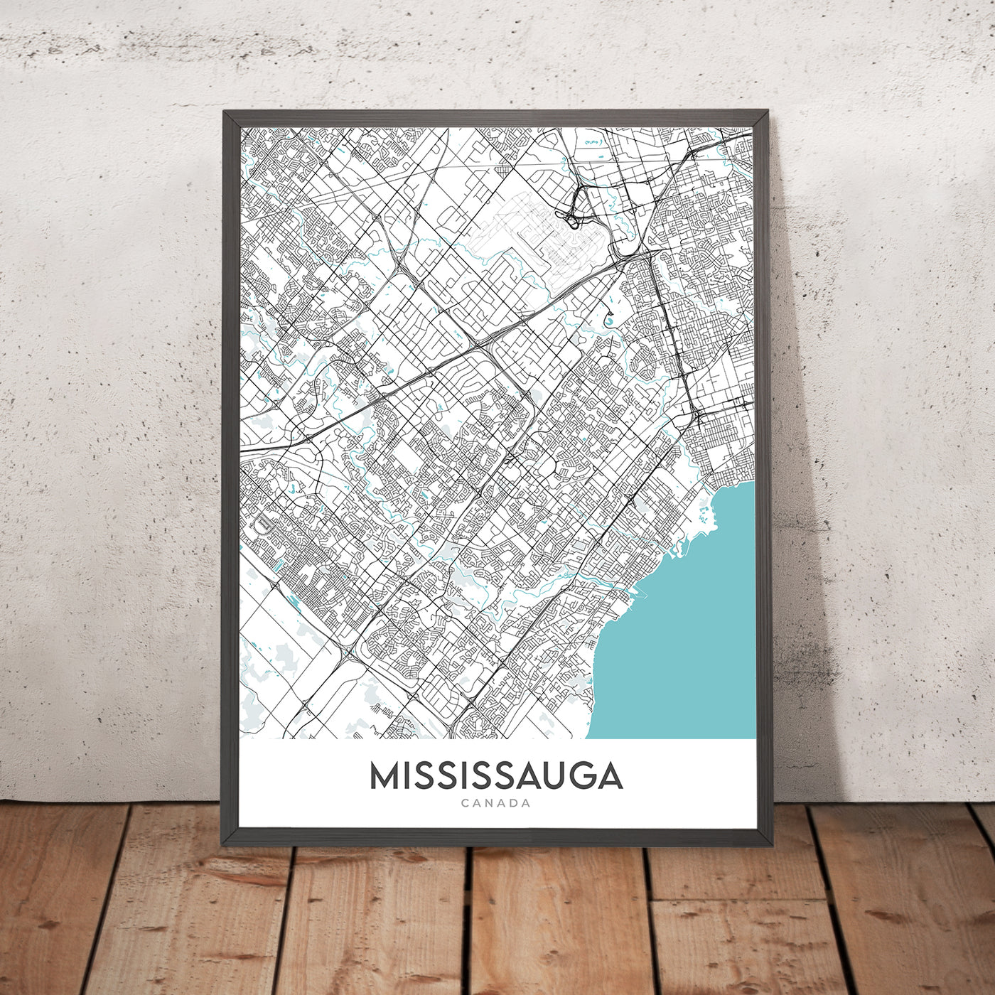 Modern City Map of Mississauga, Canada: City Centre, Streetsville, Port Credit, Art Gallery, Square One