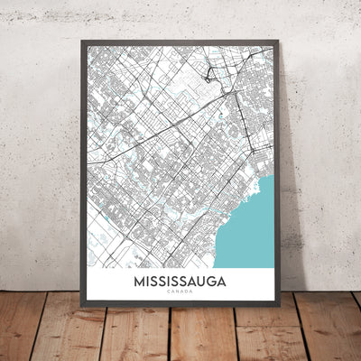 Modern City Map of Mississauga, Canada: City Centre, Streetsville, Port Credit, Art Gallery, Square One