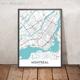 Mapa moderno de la ciudad de Montreal, Canadá: Mount Royal, McGill, Estadio Olímpico