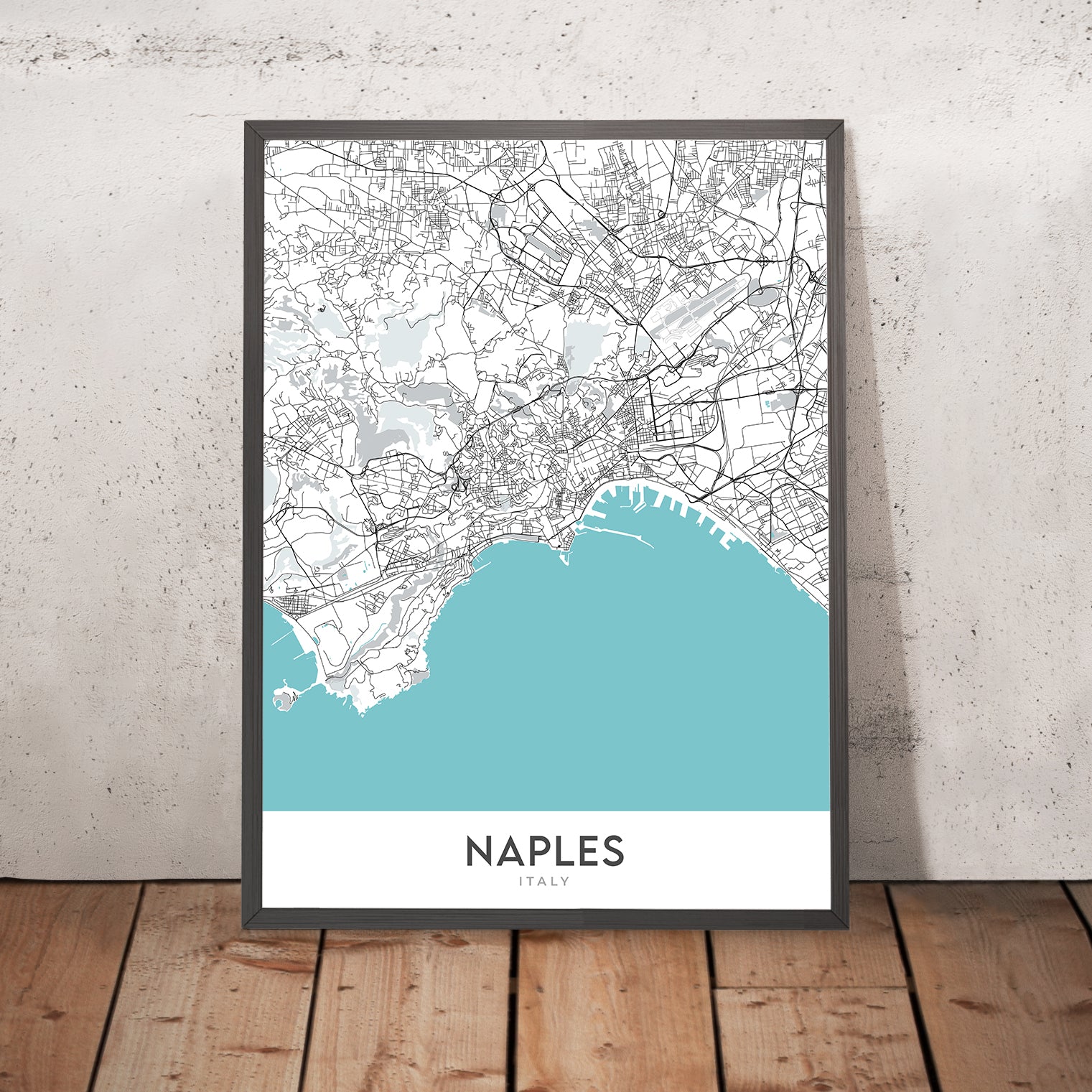 Napels Maps Modern City Map of Naples, Italy: Chiaia, Castel Nuovo, Galleria Umber ...