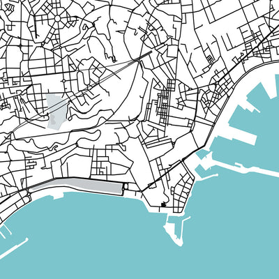 Moderner Stadtplan von Neapel, Italien: Chiaia, Castel Nuovo, Galleria Umberto I, Posillipo, San Carlo Theater